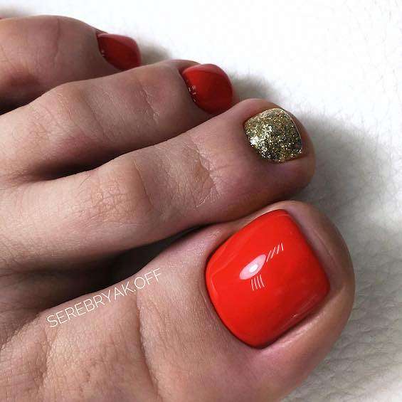 30  Amazing Red Toe Nail Ideas You Need to Try фото №4