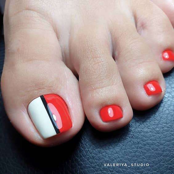 30  Amazing Red Toe Nail Ideas You Need to Try фото №25