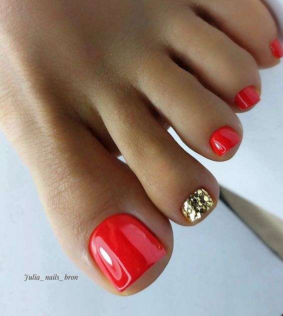 30  Amazing Red Toe Nail Ideas You Need to Try фото №28