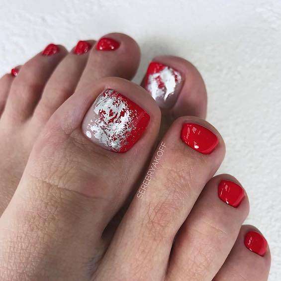 30  Amazing Red Toe Nail Ideas You Need to Try фото №30
