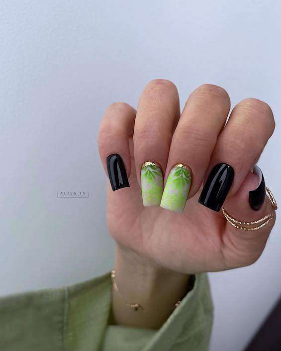 65 Beautiful Green Nail Art Designs for 2023 фото №27