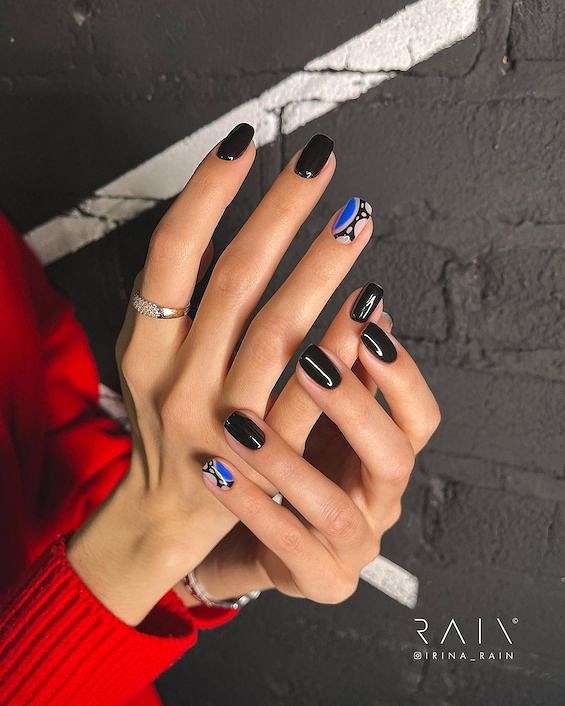 55 Black Nail Designs for 2023 фото №40