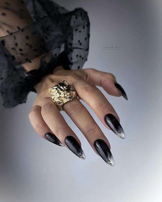 55 Black Nail Designs for 2023 фото №51