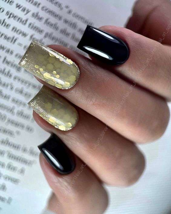 55 Black Nail Designs for 2024 фото №58