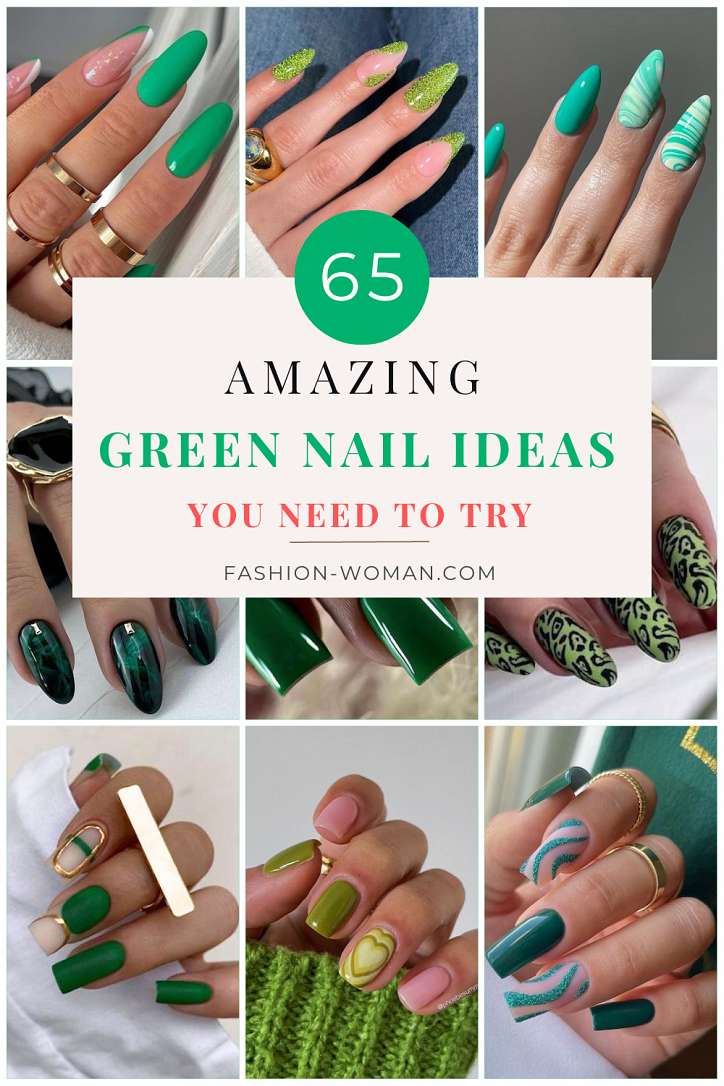 65 Beautiful Green Nail Art Designs for 2023 фото №66