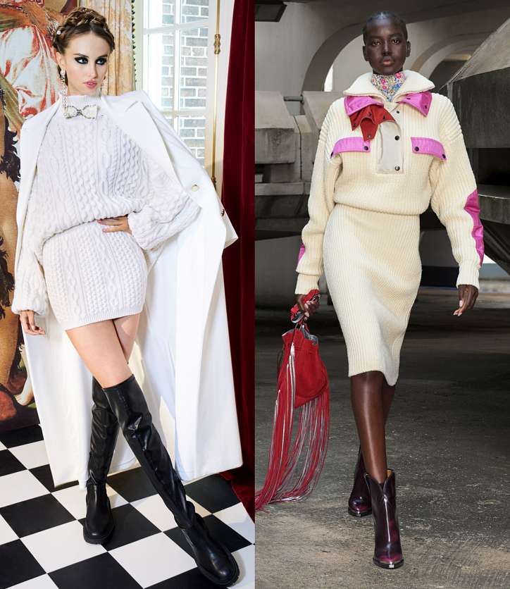 Модный трикотаж 2023: трендовые кардиганы, свитеры и вязаные платья фото №14