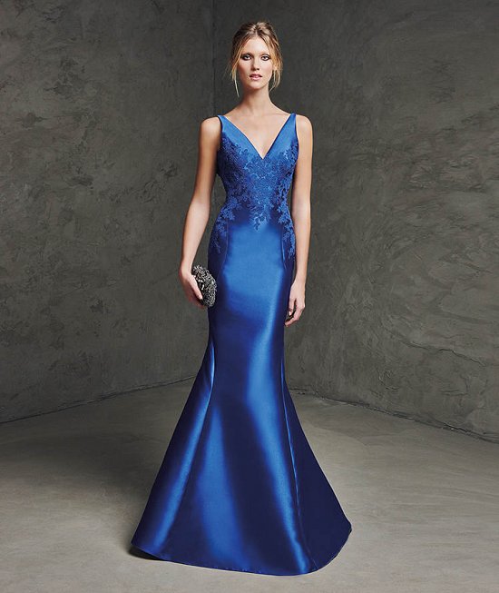 синее вечернее платье
