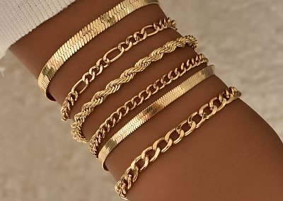 Браслет-цепочка - набор 6 шт
