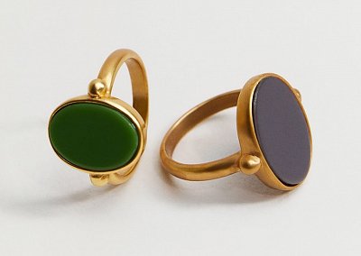 Комплект колец из смолы Mango